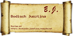 Bodisch Jusztina névjegykártya